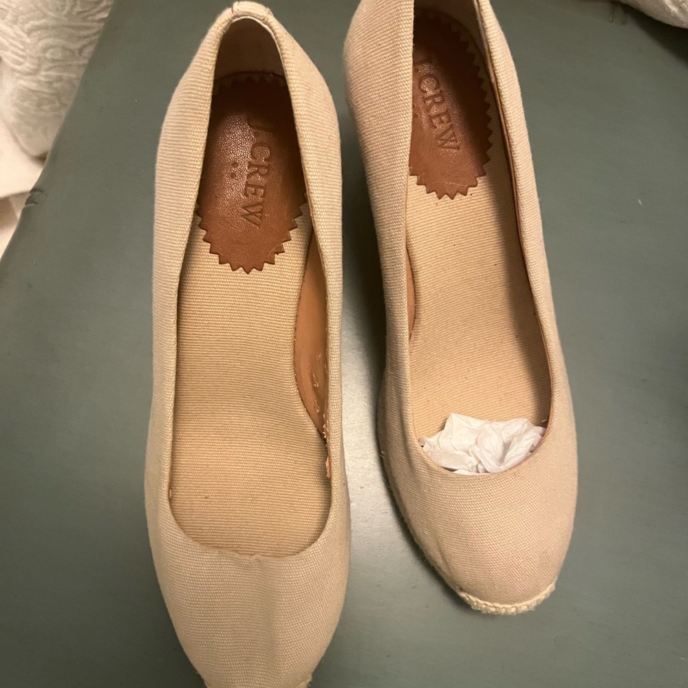 J.Crew Tan Size 7.5 Espadrilles Wedges Heels in Excellent Condition - Picture 4 of 4